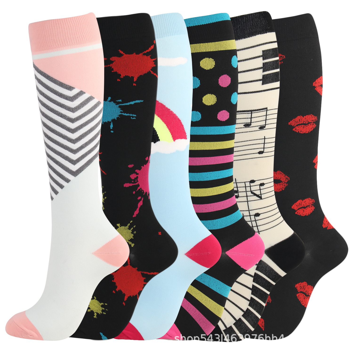 Fashionable Outfit Pop Art Christmas Breathable Promotional Custom Cotton Socks Mid-calf Socks
