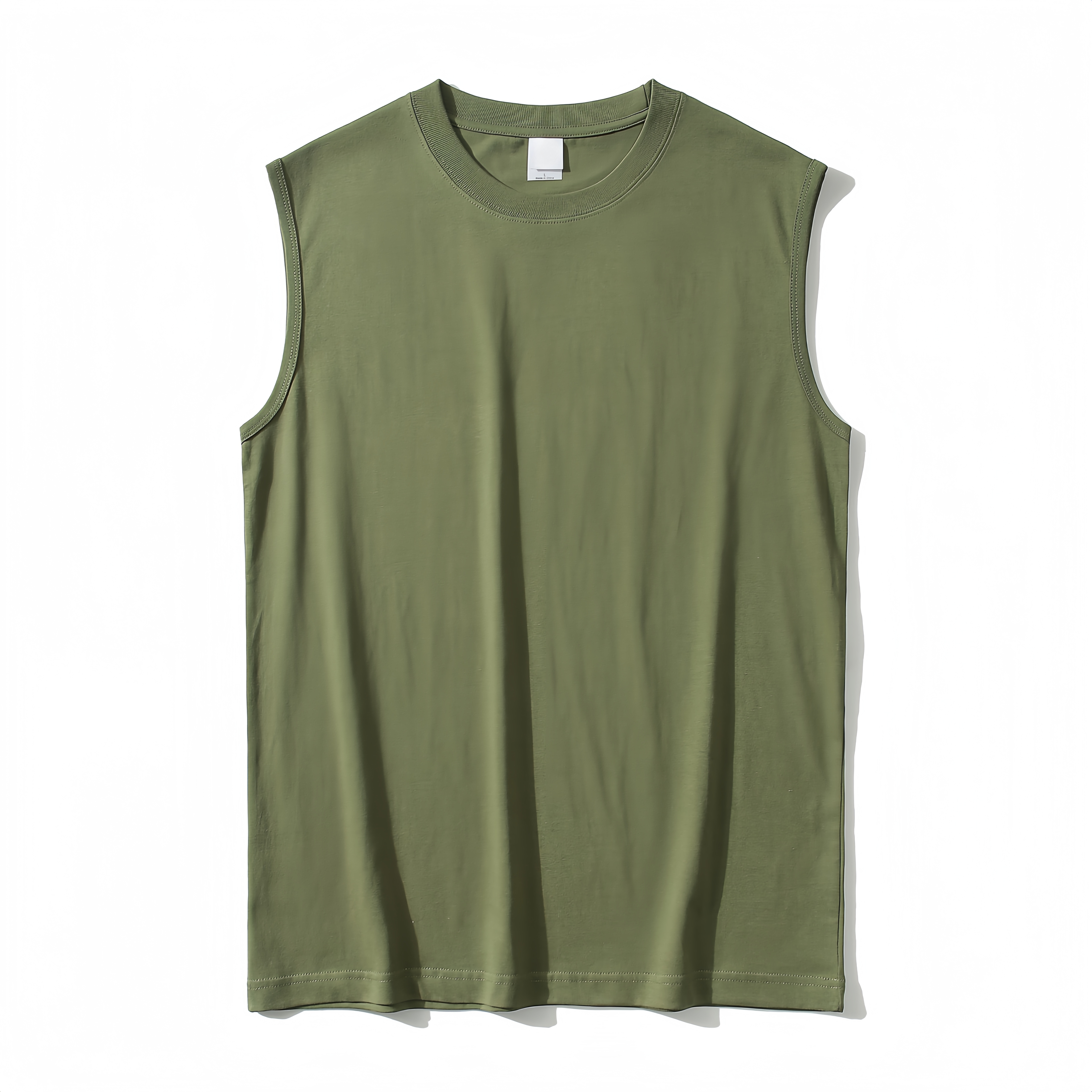 220g Heavyweight Printed Pure Cotton Sleeveless T-shirt Tank Top Gym Sports Vest