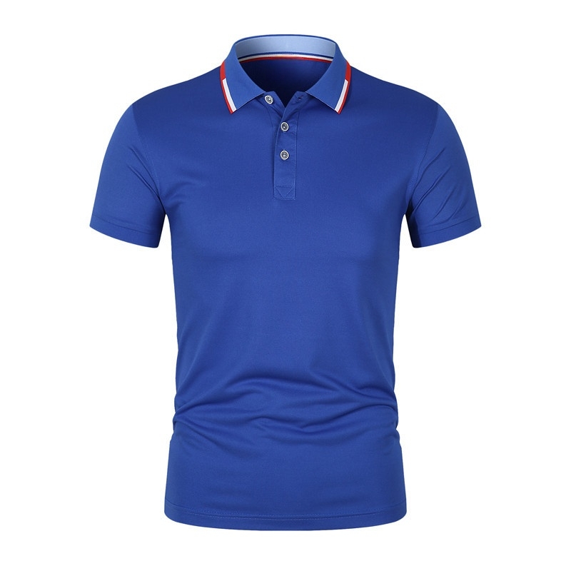 185g Borre Tencel Logo Printed Embroidered Company Short Sleeve Uniform Workwear Contrast Collar Polo Shirt
