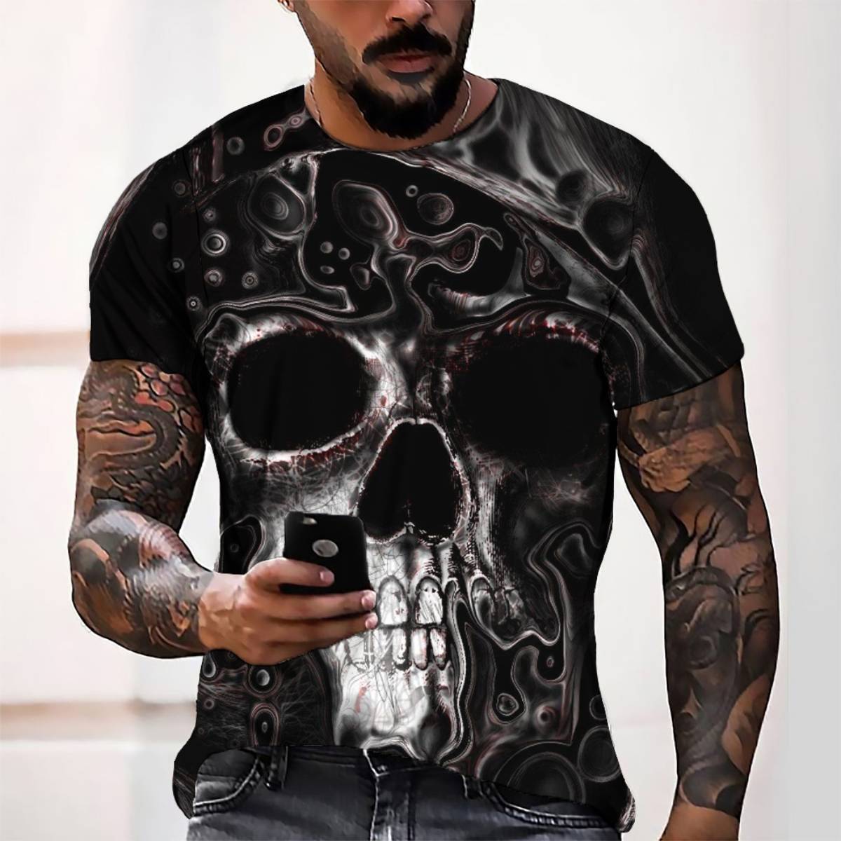 T-shirt 3D Printed Cross Henry Training Shirt Casual Street Style Men's Tops