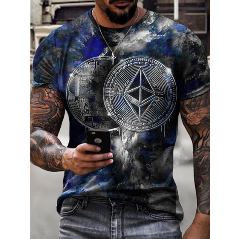 Wholesale Retro Casual Engine Oil Print T Shirt Print on Demand Red Crewneck T Shirt for Men Custom Short Sleeve Men T Shirt