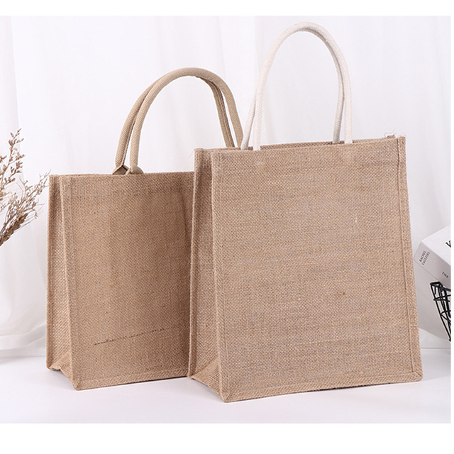 Eco friendly cusotm logo canvas jute shopping bag 