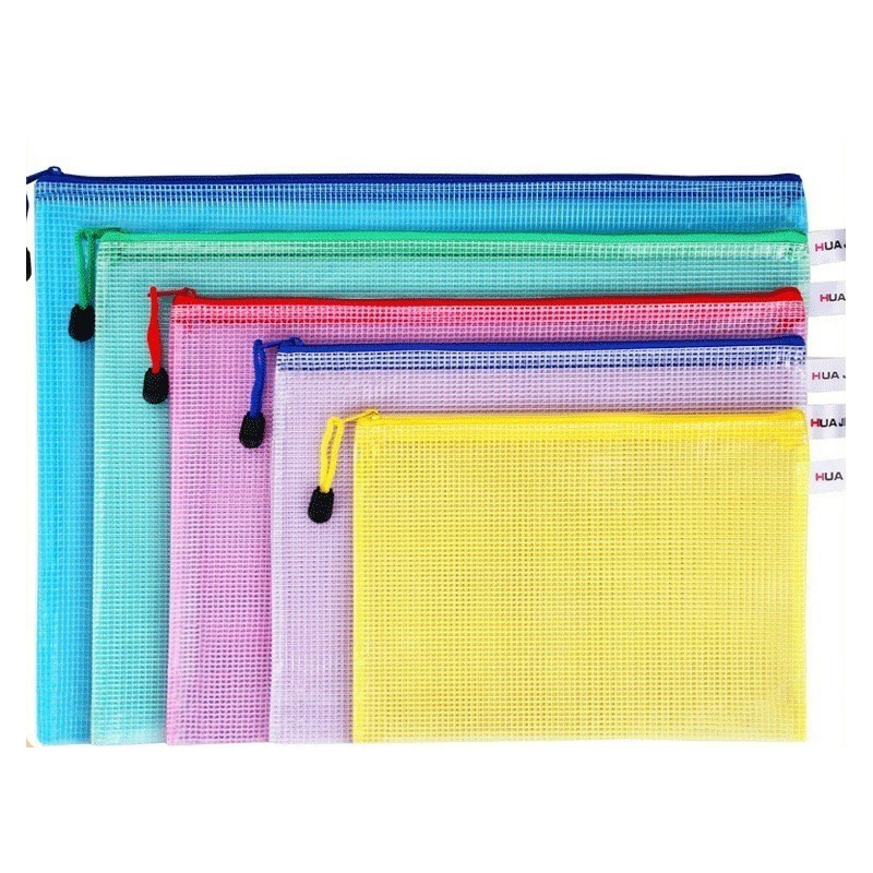 Wholesale Custom Logo Office Supplies File PVC Plastic Document Bag for Office with Zipper 