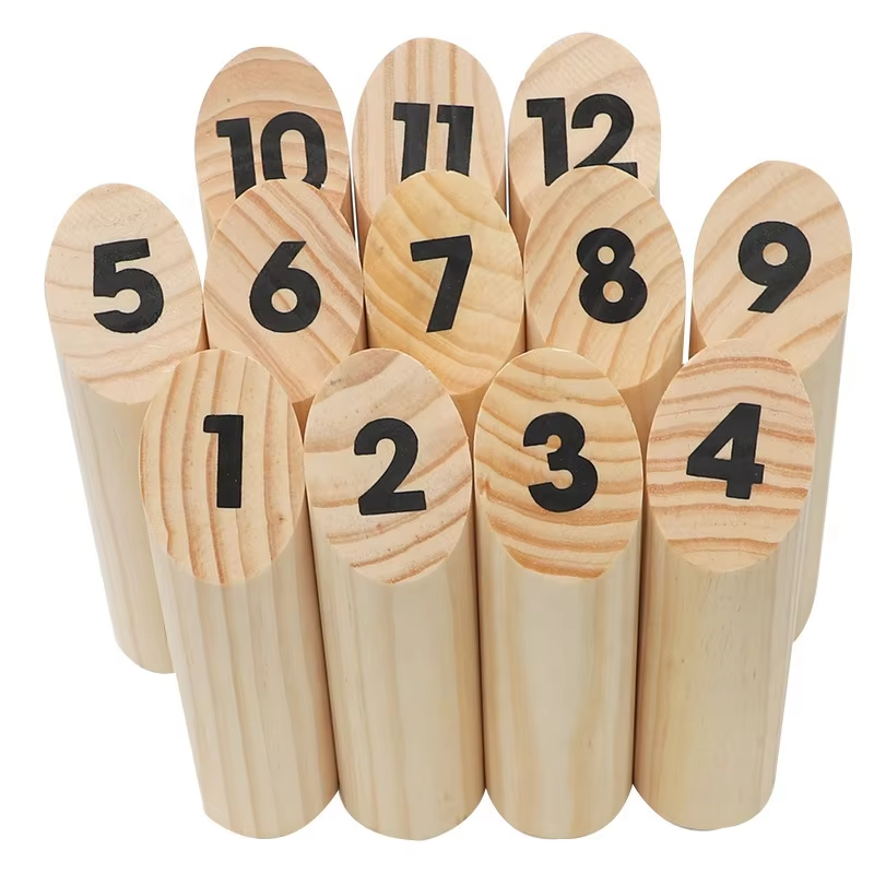 Promotional Custom KUBB Bowling Wooden skittles Game Garden Throwing Games
