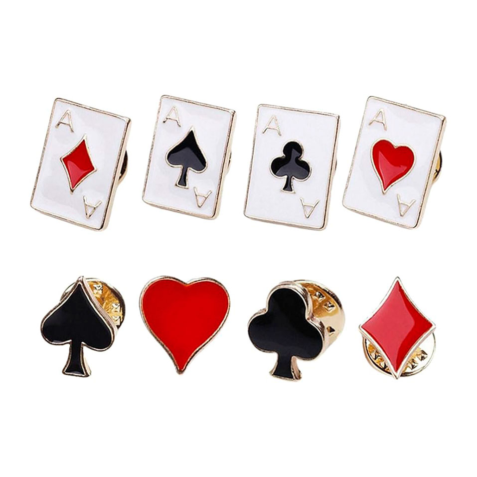 Wholesale Promotional Clothing Accessories Promotional Customizable Collar Poker Card Enamel Pin