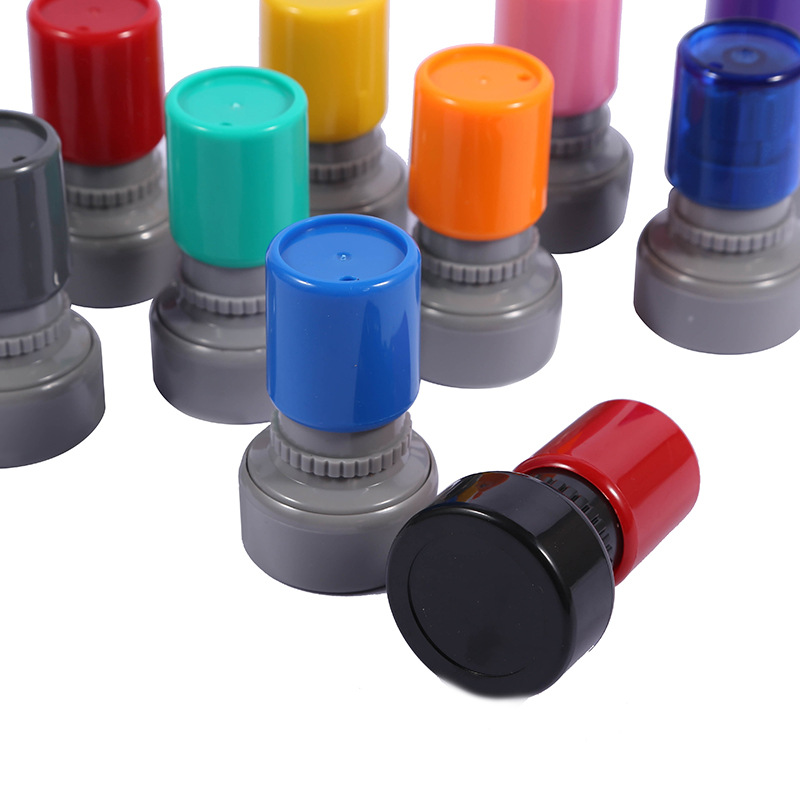 Customized Logo Office School DIY Flash Stamp Multi Color Teacher Round Photosensitive