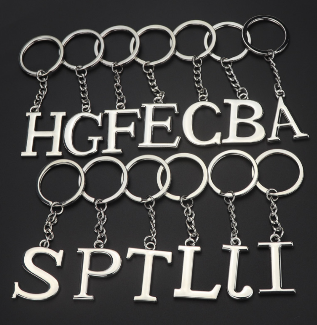 26 Letters Custom LOGO Metal Bag Hanging Decoration Gift Keychain