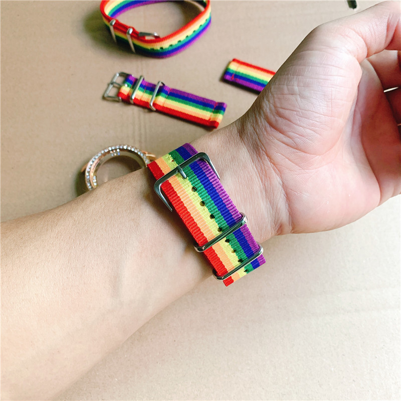 Adjustable rainbow LGBT Colorful Custom Personalised Promotional Wristbands for Gay & Lesbian