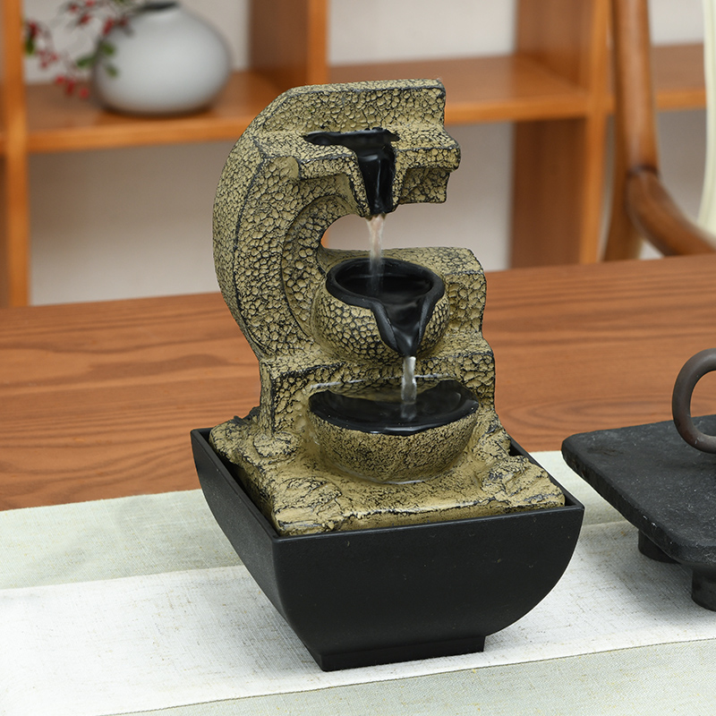 Zen Mini Indoor Metal Natural Rocks Tabletop Water Fountain for Office Home&bedroom