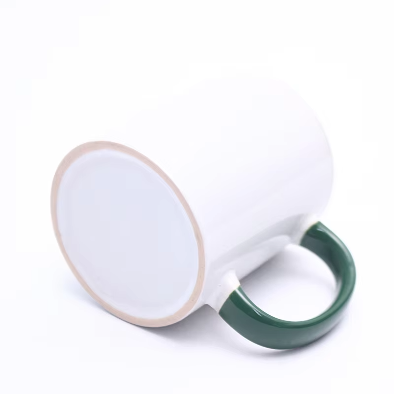 Wholesale Top Quality Ceramic Mug Colorful Handle Cup Custom Logo 11oz White Blank Sublimation Mug Coffee Mug