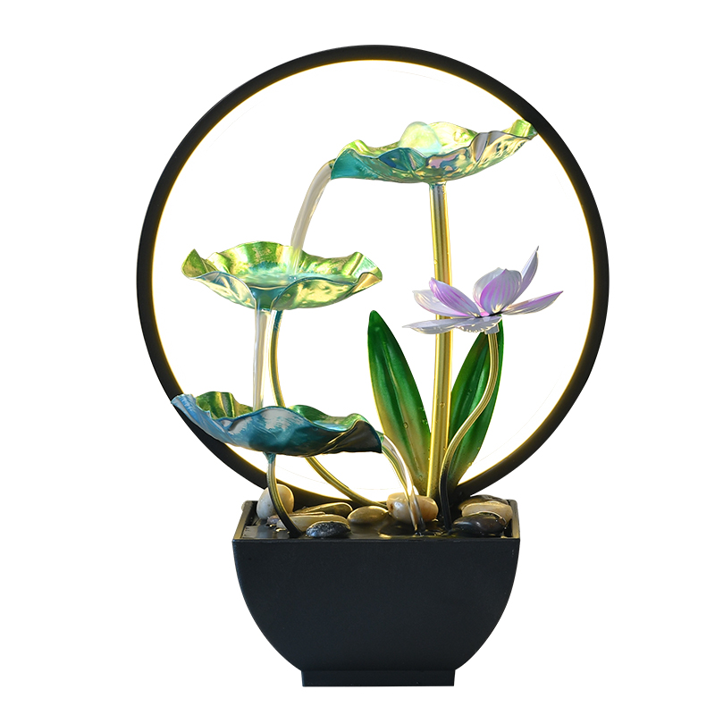 Indoor Decor Metal Fengshui Natural Desktop Water Fountain for Office Home&bedroom