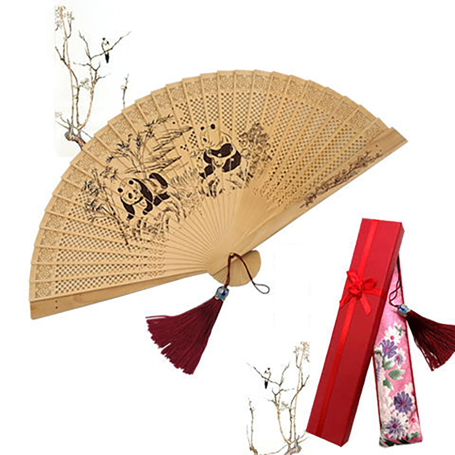 Handmade Natural High Quality Satin Fan Chinese Style Folding Fan for Wedding Hand Fan