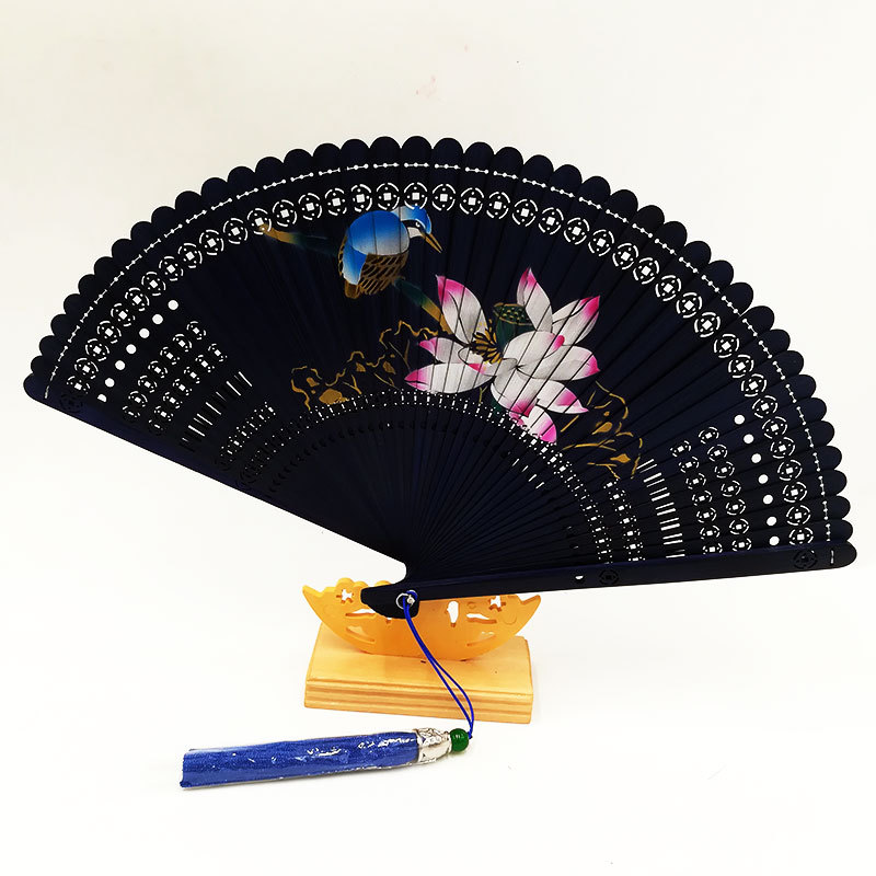 Wholesale cheap price Chineses fan custom bamboo hand fans for women engrave logo african folding fan