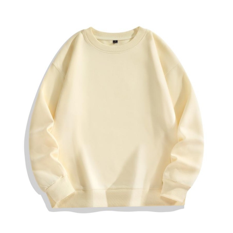 450g pure cotton Huamian silver fox velvet crewneck sweatshirt autumn and winter style plus velvet drop shoulder loose couple sweatshirt printed LOGO