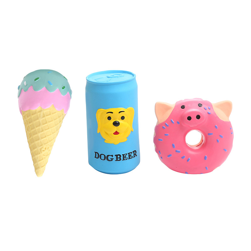 New Arrival Rubber Soft Pet Dog Chew Toys Squeakers Interactive Fetch Play Toys Latex Squeaky Dog Toys