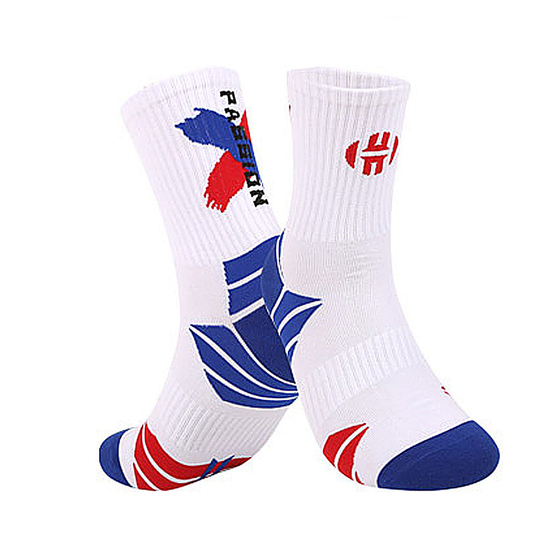 Youth Soccer Team Club Breathable Promotional Custom Printing Cotton Socks Anti-slip Crew Socks