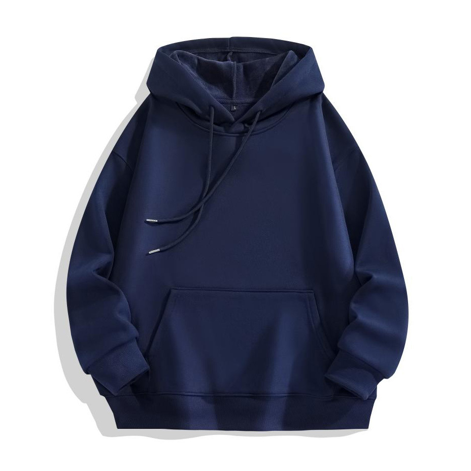 Thicken 450g Heavyweight Cotton Autumn and Winter Style Plus Fleece Drop Shoulder Loose Sweatshirt Pullover Hoodie