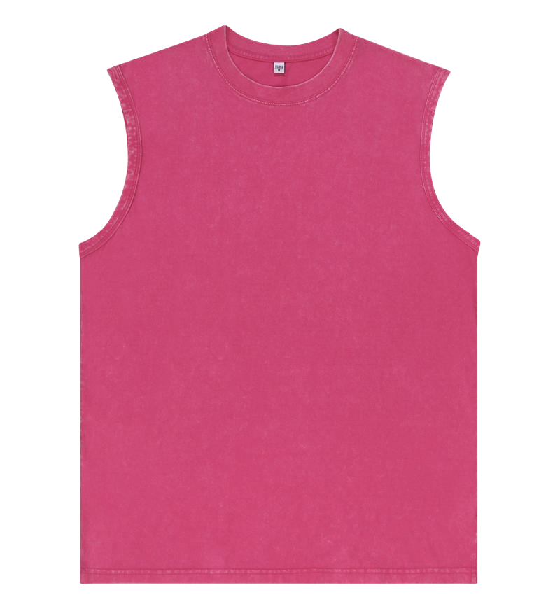 230g Heavy-weight Washed Vintage Sleeveless Cotton Tank Top with Custom logo