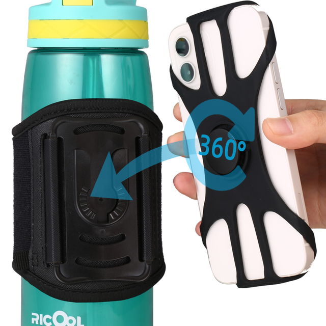 Free Hand Gym Sport Promotional Custom Plastic Water Bottle with Magnetic Phone Holder