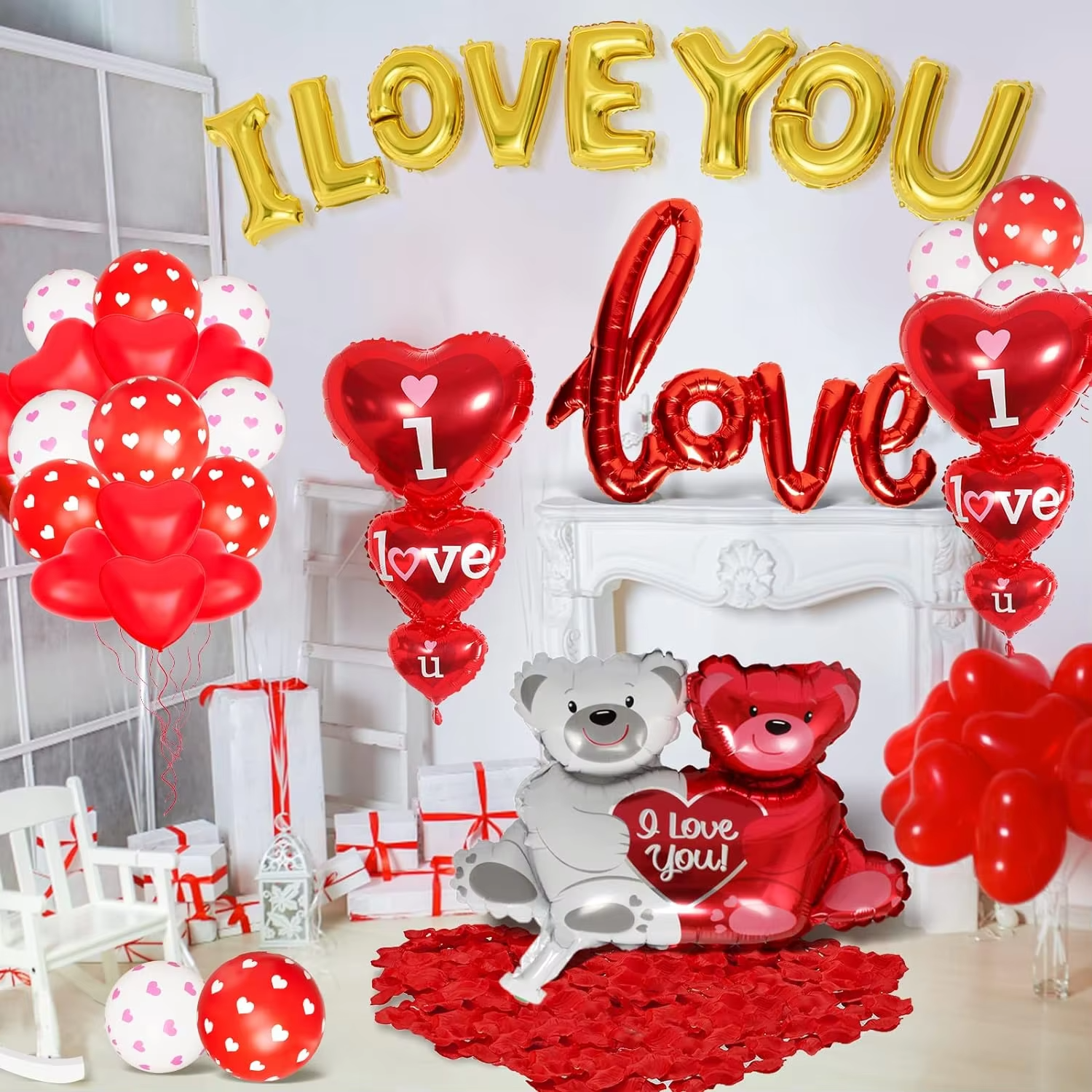 Valentines Heart Shape Promotional Custom Foil Balloon Garlands Background