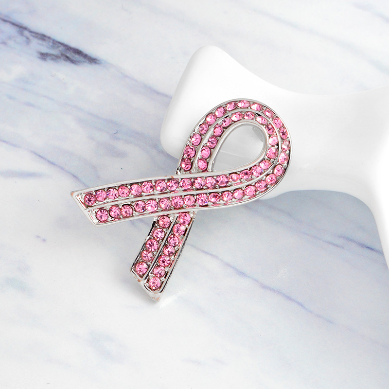 High Quality Crystal AIDS LOGO Promotional Gifts Customizable Ribbon Metal Brooch