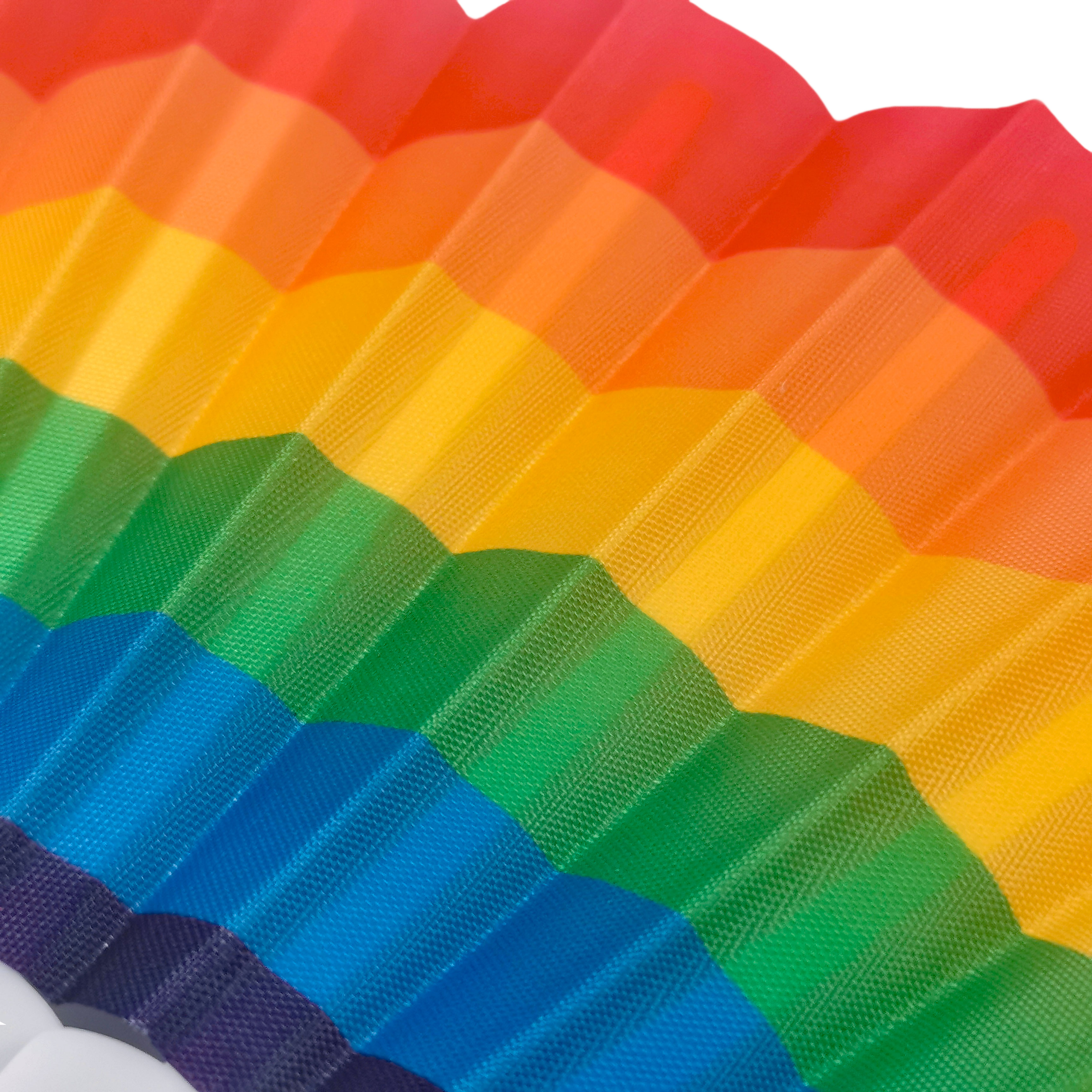 Give Away Promotional Items Custom Pattern Plastic Folding Chinese rainbow Hand Fans