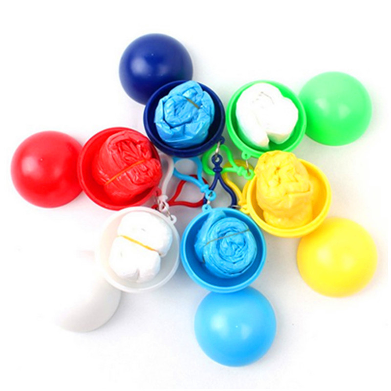 Convenient Custom LOGO Promotional Portable Raincoat Ball Plastic Keychains