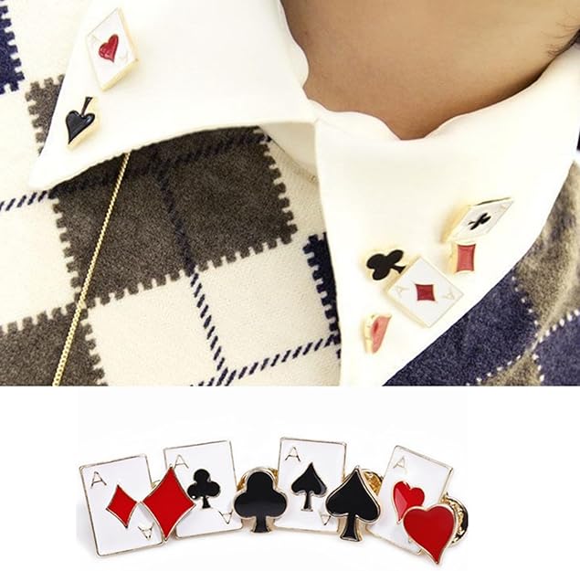 Wholesale Promotional Clothing Accessories Promotional Customizable Collar Poker Card Enamel Pin