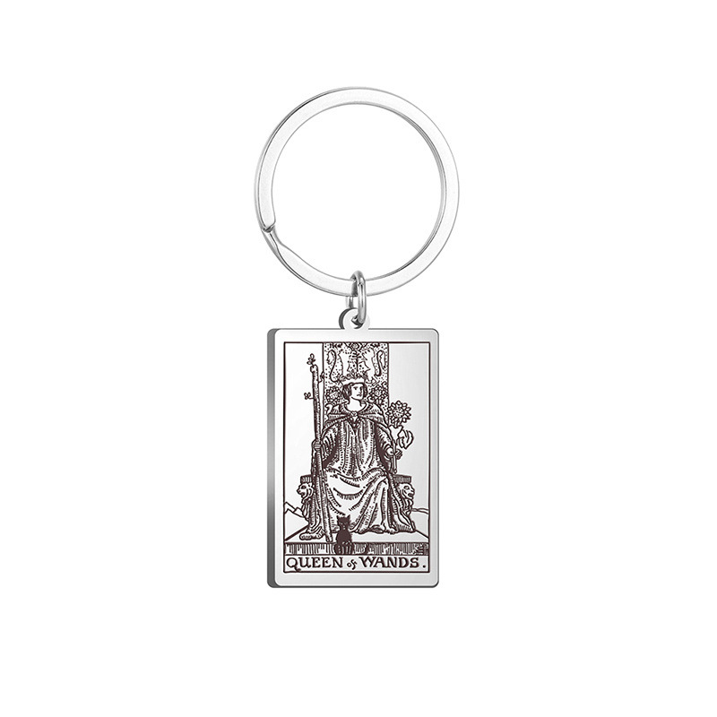 The Major Arcana Vintage Metal Stainless Steel Promotional Customizable Tarot Cards Keychain