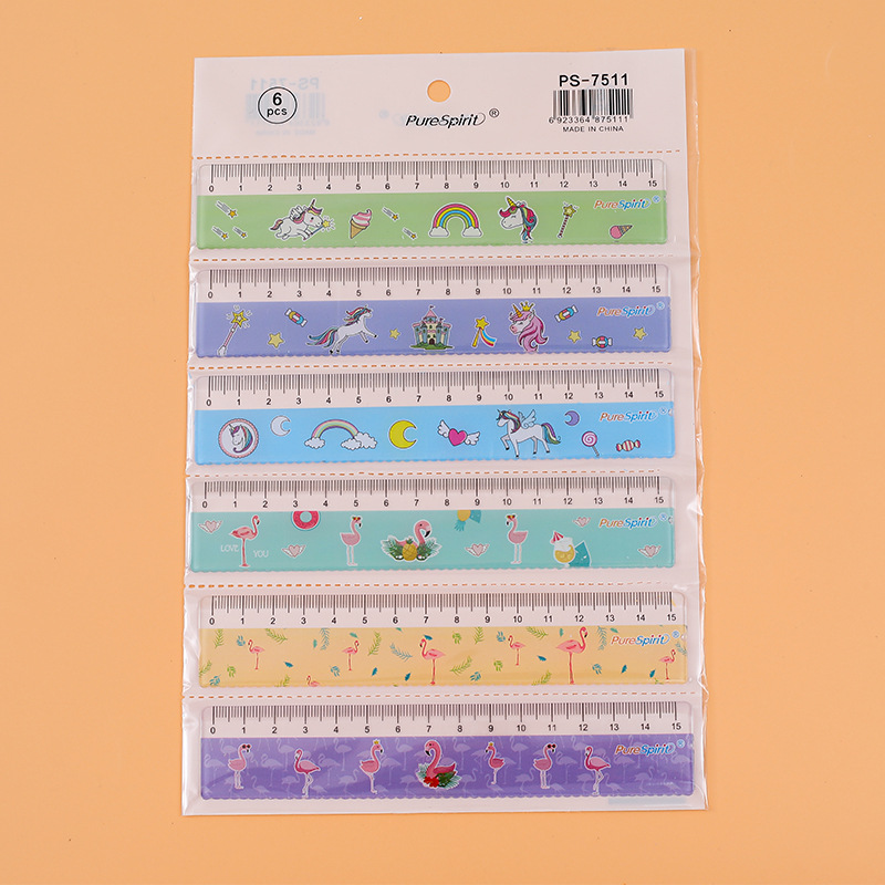 Colorful Transparent Advertising Ruler for Office School Soft Straight Ruler