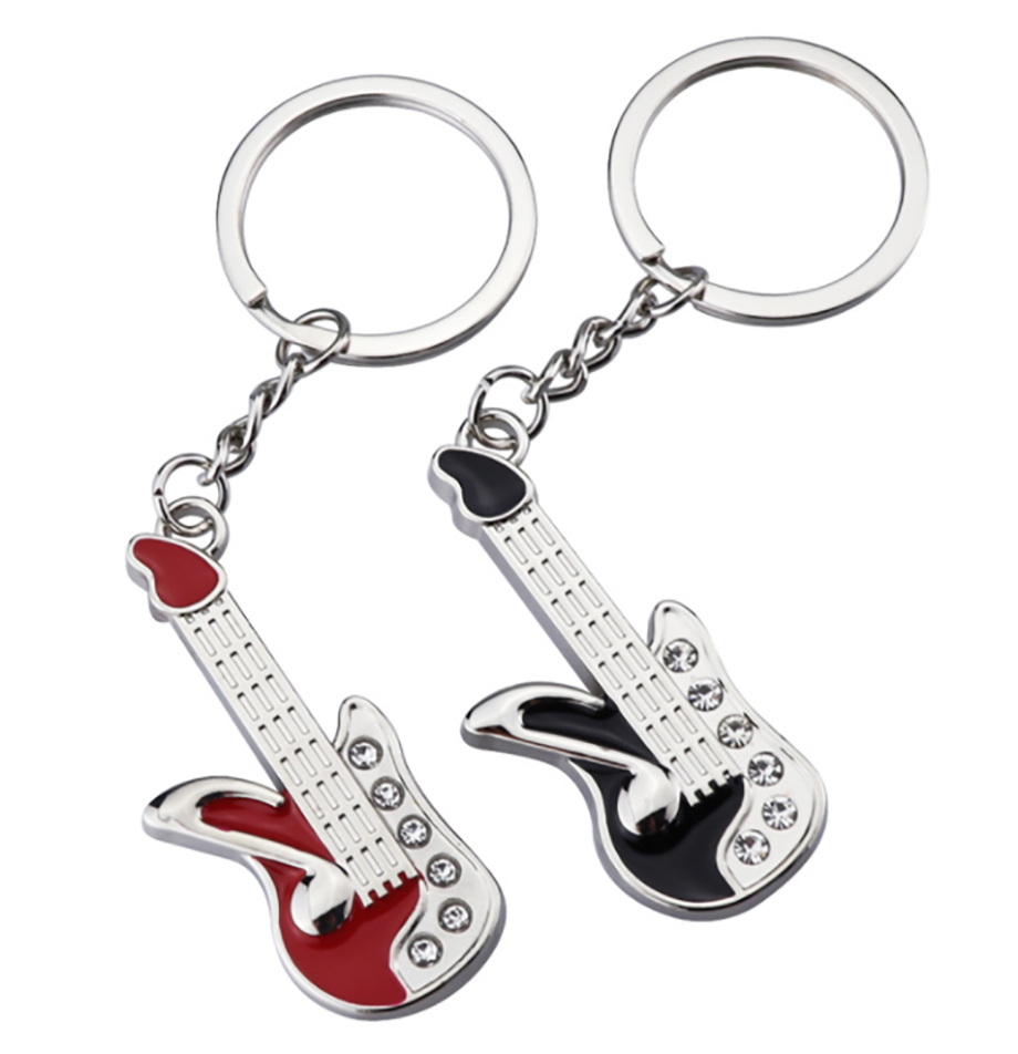 Funky Enamel Guitar Custom Metal Promotional Gift Instruments Keychain