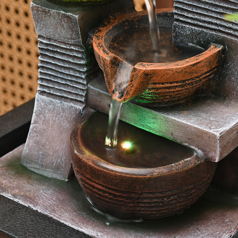 Decoration Indoor Resin Fengshui Natural Tabletop Water Fountain for Office Home&bedroom
