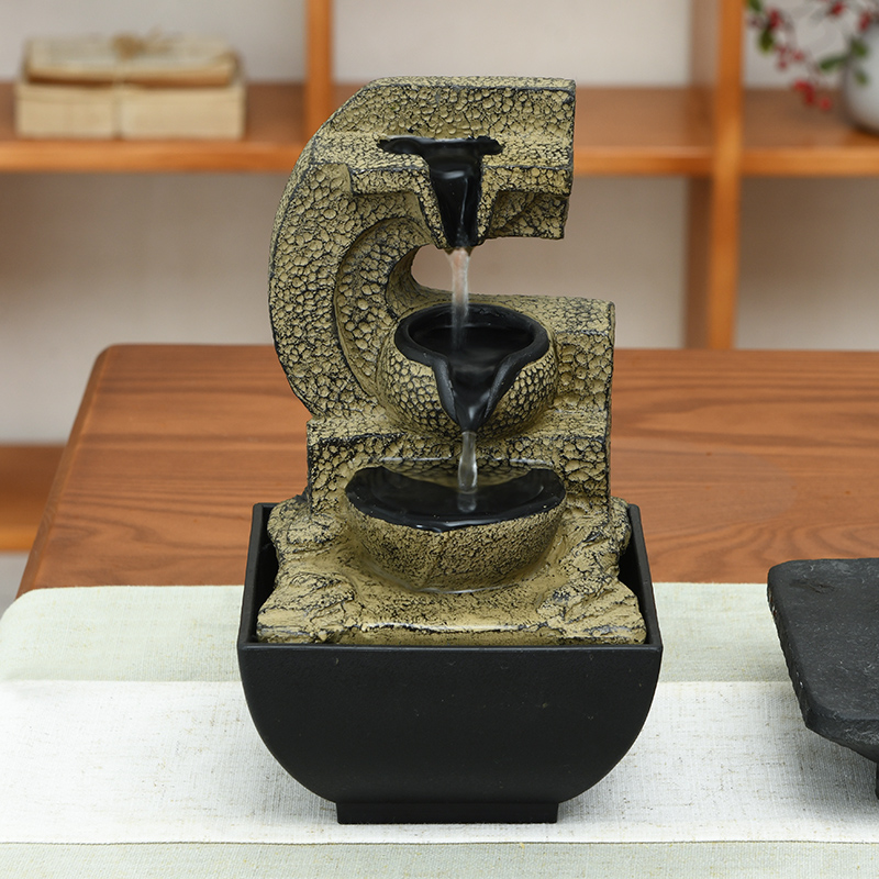 Zen Mini Indoor Metal Natural Rocks Tabletop Water Fountain for Office Home&bedroom