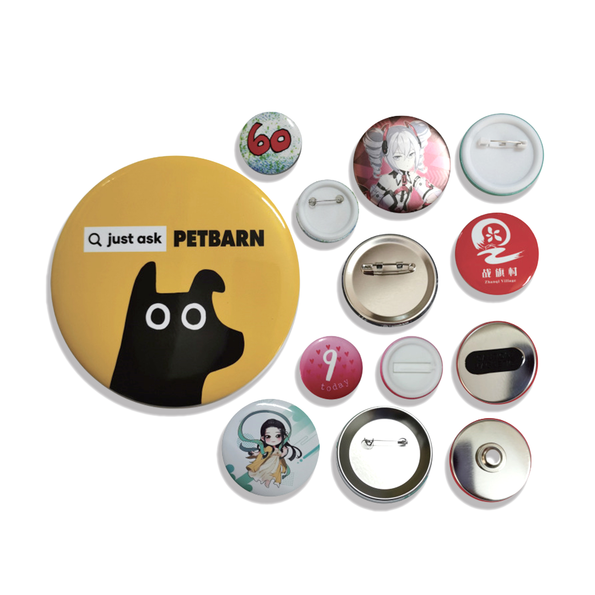 Trendy Bisexual Promotional Accessories Customizable Botton Tinplate Enamel Pin