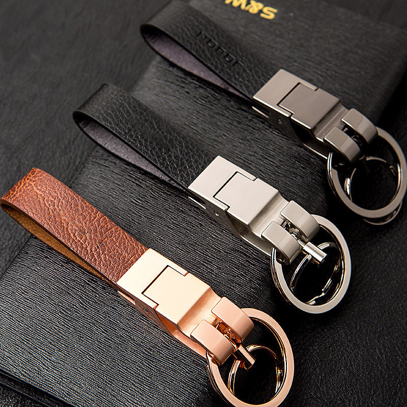 Luxury Business Promotional Trendy Custom Metal Bottle Opener Leather Keychain for Gifts