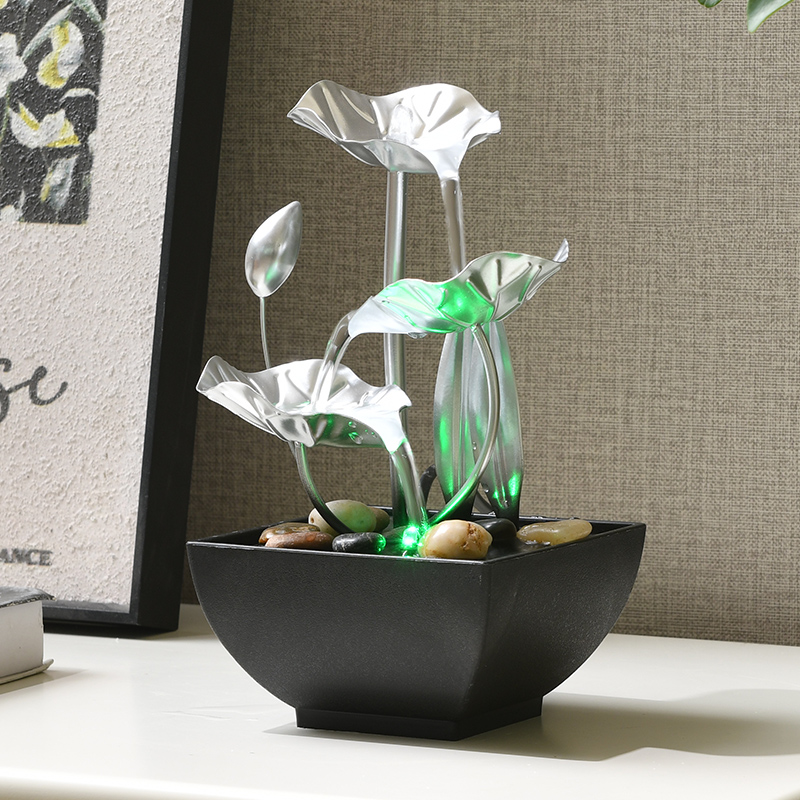 Luxury Indoor Metal Fengshui Natural Tabletop Water Fountain Ornaments for Office Home&bedroom
