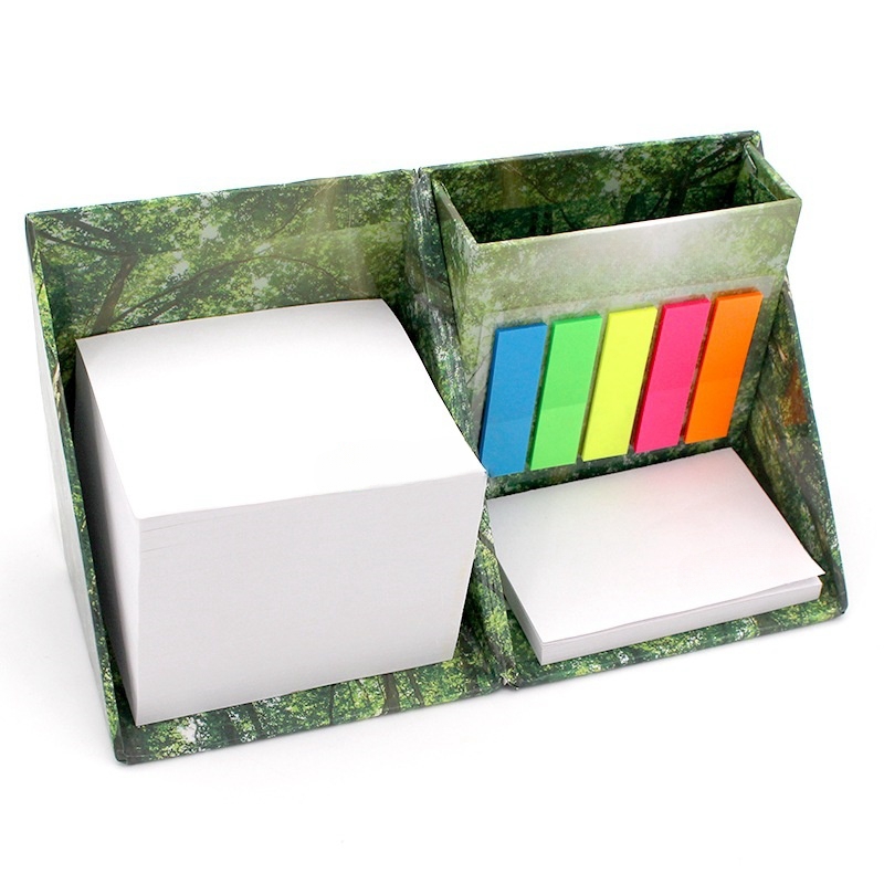 Wholesale Office Supplies Custom Promotional Foldable Sticky Note Box Set with Pen Holder